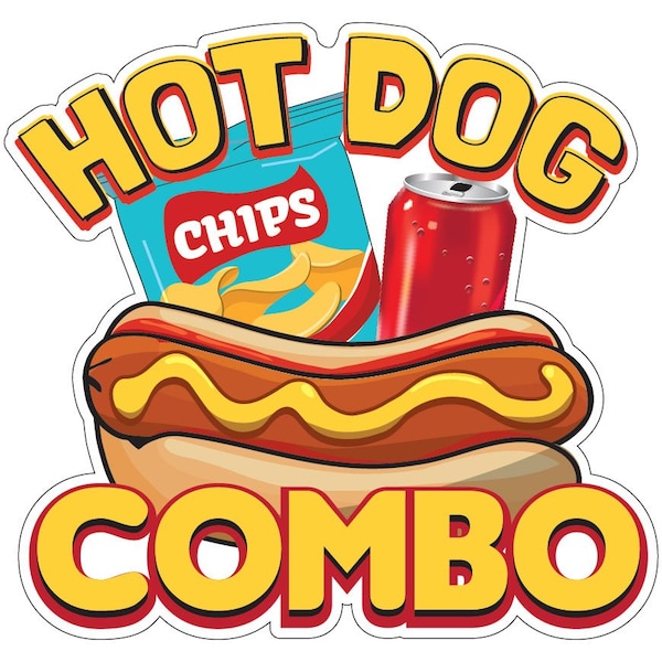 Signmission Hot Dog Combo Decal Concession Stand Food Truck Sticker, D-DC-16 Hot Dog Combo19 D-DC-16 Hot Dog Combo19 - main